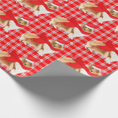 Rough Collie Dog Funny Holiday Karierte Weihnachte Geschenkpapier (Ecke)