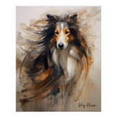 Rough Collie Dog im Wind 2002 - Yacobsen Derosa Poster (Vorderseite)