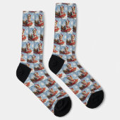 Rough Collie Dog in Sledge Let it Snow Christmas Socken (Rechts)