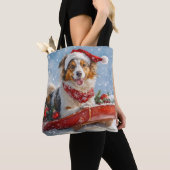 Rough Collie Dog in Sledge Let it Snow Christmas Tasche (Von Nahem)