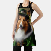 Rough Collie Dog in St. Patrick's Day Dress Schürze (InSitu)