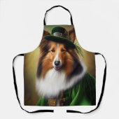Rough Collie Dog in St. Patrick's Day Dress Schürze (Vorderseite)