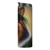 Rough Collie Dog in St. Patrick's Day Dress Thermosbecher (Nach rechts gedreht)