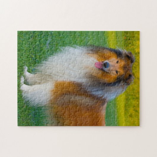Rough Collie Dog Jigsaws. Puzzle (Horizontal)