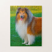 Rough Collie Dog Jigsaws. Puzzle (Vertikal)