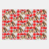 Rough Collie Dog Karierte Weihnachten Geschenkpapier Set (Vorderseite 2)