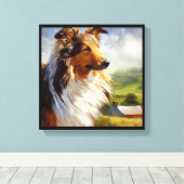 Rough Collie Dog Leinwanddruck (Insitu (Holzboden))