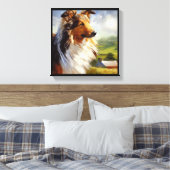 Rough Collie Dog Leinwanddruck (Insitu (Schlafzimmer))