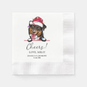 Rough Collie Dog Personalisiert Cheers Napkins Serviette (Vorderseite)