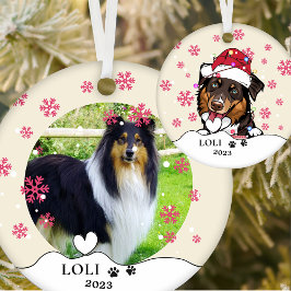 Rough Collie Dog Personalisiert Hand Zeichnend Ker Keramik Ornament