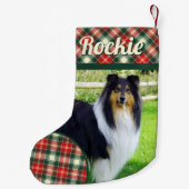 Rough Collie Dog Personalisiert Weihnachten Kleiner Weihnachtsstrumpf (Rückseite)