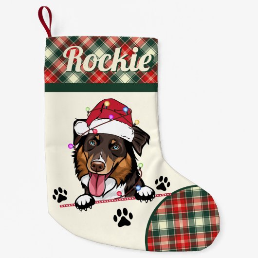 Rough Collie Dog Personalisiert Weihnachten Kleiner Weihnachtsstrumpf (Vorderseite)