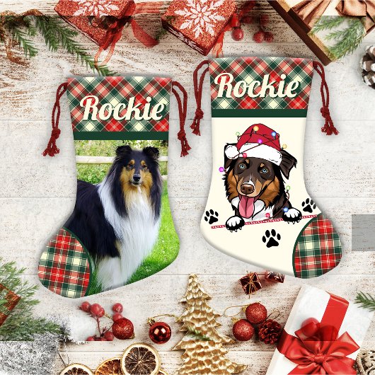 Rough Collie Dog Personalisiert Weihnachten Kleiner Weihnachtsstrumpf