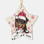 Rough Collie Dog Personalisiert Zeichnend Hand Keramik Ornament (Links)