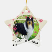 Rough Collie Dog Personalisiert Zeichnend Hand Keramik Ornament (Hinten)