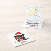 Rough Collie Dog Personalisiert Zeichnend Hand Rechteckiger Pappuntersetzer (Vor Ort)