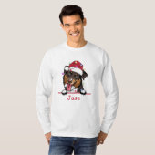 Rough Collie Dog Personalisiert Zeichnend Hand T-Shirt (Vorne ganz)