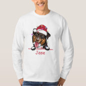 Rough Collie Dog Personalisiert Zeichnend Hand T-Shirt (Vorderseite)