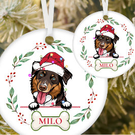 Rough Collie Dog Personalisiertes Weihnachtsgesche Keramik Ornament