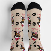 Rough Collie Dog Personalisiertes Weihnachtsgesche Socken (Oben)