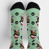 Rough Collie Dog Personalisiertes Weihnachtsgesche Socken (Oben)