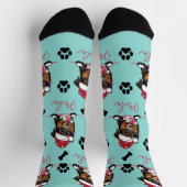 Rough Collie Dog Personalisiertes Weihnachtsgesche Socken (Oben)