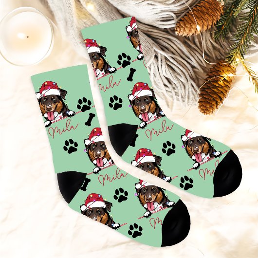 Rough Collie Dog Personalisiertes Weihnachtsgesche Socken
