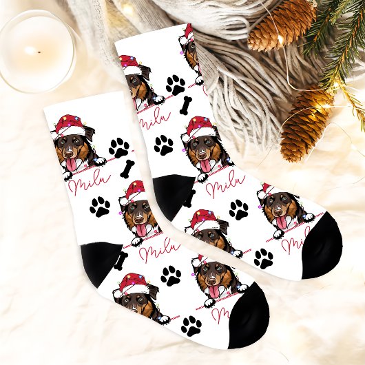 Rough Collie Dog Personalisiertes Weihnachtsgesche Socken