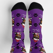 Rough Collie Dog Personalisiertes Weihnachtsgesche Socken (Oben)