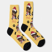 Rough Collie Dog Personalisiertes Weihnachtsgesche Socken (Rechts)