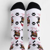 Rough Collie Dog Personalisiertes Weihnachtsgesche Socken (Oben)
