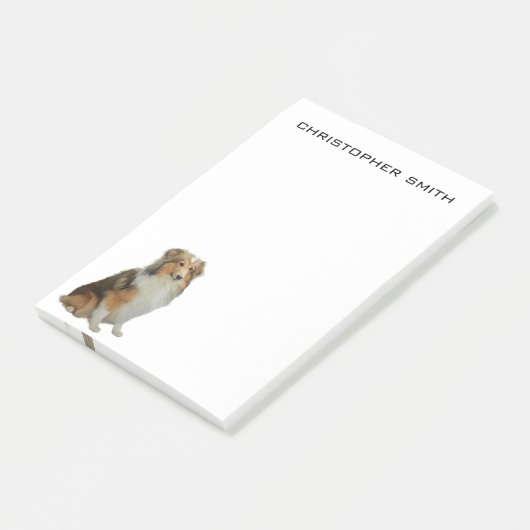 Rough Collie Dog Post-it Klebezettel (angewinkelt)