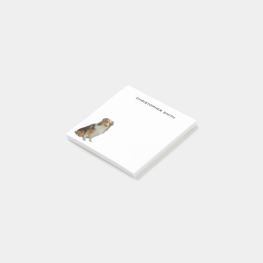 Rough Collie Dog Post-it Klebezettel (angewinkelt)