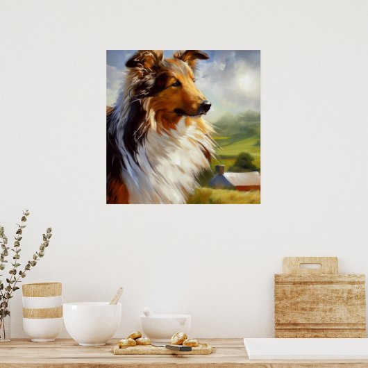 Rough Collie Dog Poster (Küche)