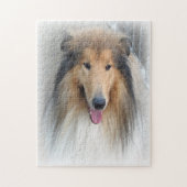 Rough Collie Dog Puzzle (Vertikal)