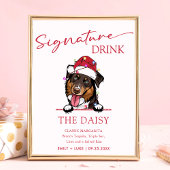 Rough Collie Dog Wedding Signature Drink Sign Poster