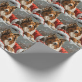 Rough Collie Dog Weihnachtsfest Geschenkpapier (Ecke)