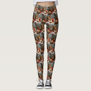 Rough Collie Dog Weihnachtsfest Leggings
