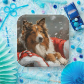 Rough Collie Dog Weihnachtsfest Pappteller (Party)