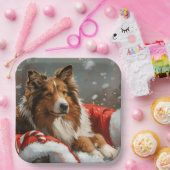 Rough Collie Dog Weihnachtsfest Pappteller (Party)
