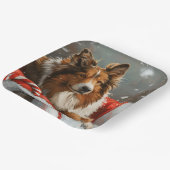 Rough Collie Dog Weihnachtsfest Pappteller (Gewinkelt)