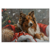 Rough Collie Dog Weihnachtsfest Schneidebrett (Vorderseite)