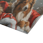 Rough Collie Dog Weihnachtsfest Schneidebrett (Ecke)