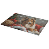 Rough Collie Dog Weihnachtsfest Schneidebrett (Ecke)