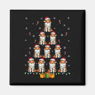 Rough Collie Dog Weihnachtsmannmütze Xmas Lights C Magnet