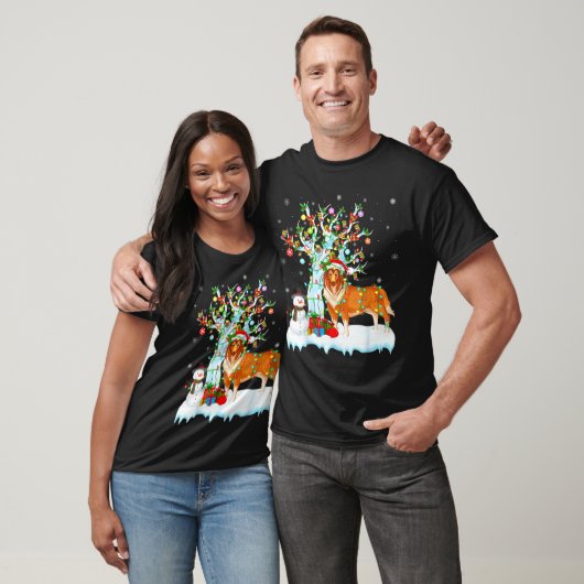 Rough Collie Dog Xmas Tree Lighting Rough Collie C T-Shirt (Unisex)