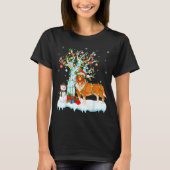 Rough Collie Dog Xmas Tree Lighting Rough Collie C T-Shirt (Vorderseite)