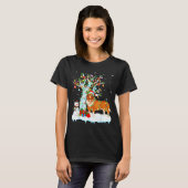 Rough Collie Dog Xmas Tree Lighting Rough Collie C T-Shirt (Vorne ganz)