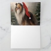 Rough Collie Dog zu Schnee Weihnachten Karte (Innenseite)