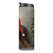 Rough Collie Dog zu Schnee Weihnachten Thermosbecher (Nach rechts gedreht)